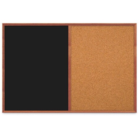 United Visual Products Slim Style Indoor Enclosed Corkboard, 30 UV503SCH-BLACK-CINNABA